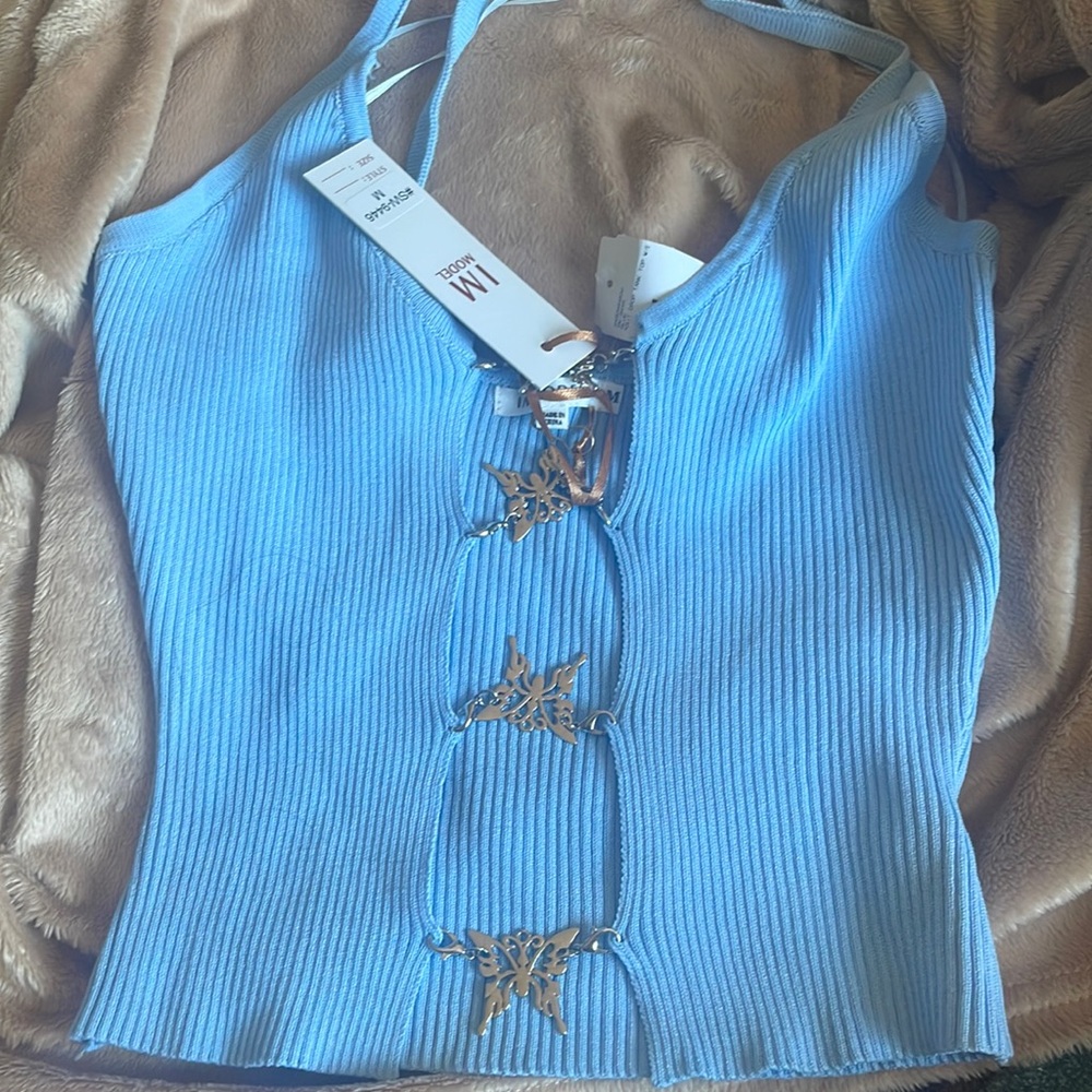 Knit crop tank top